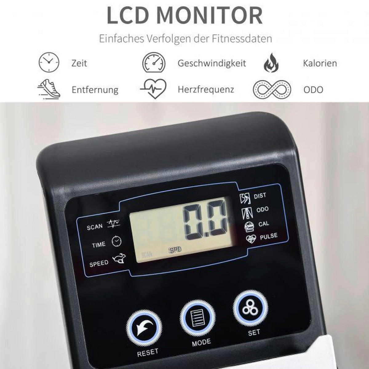 HOMCOM Liegeergometer grau Metall B/H/L: ca. 62,5x38x136 cm Liegeergometer - silber/grau (136,00/62,50/38,00cm) - HOMCOM