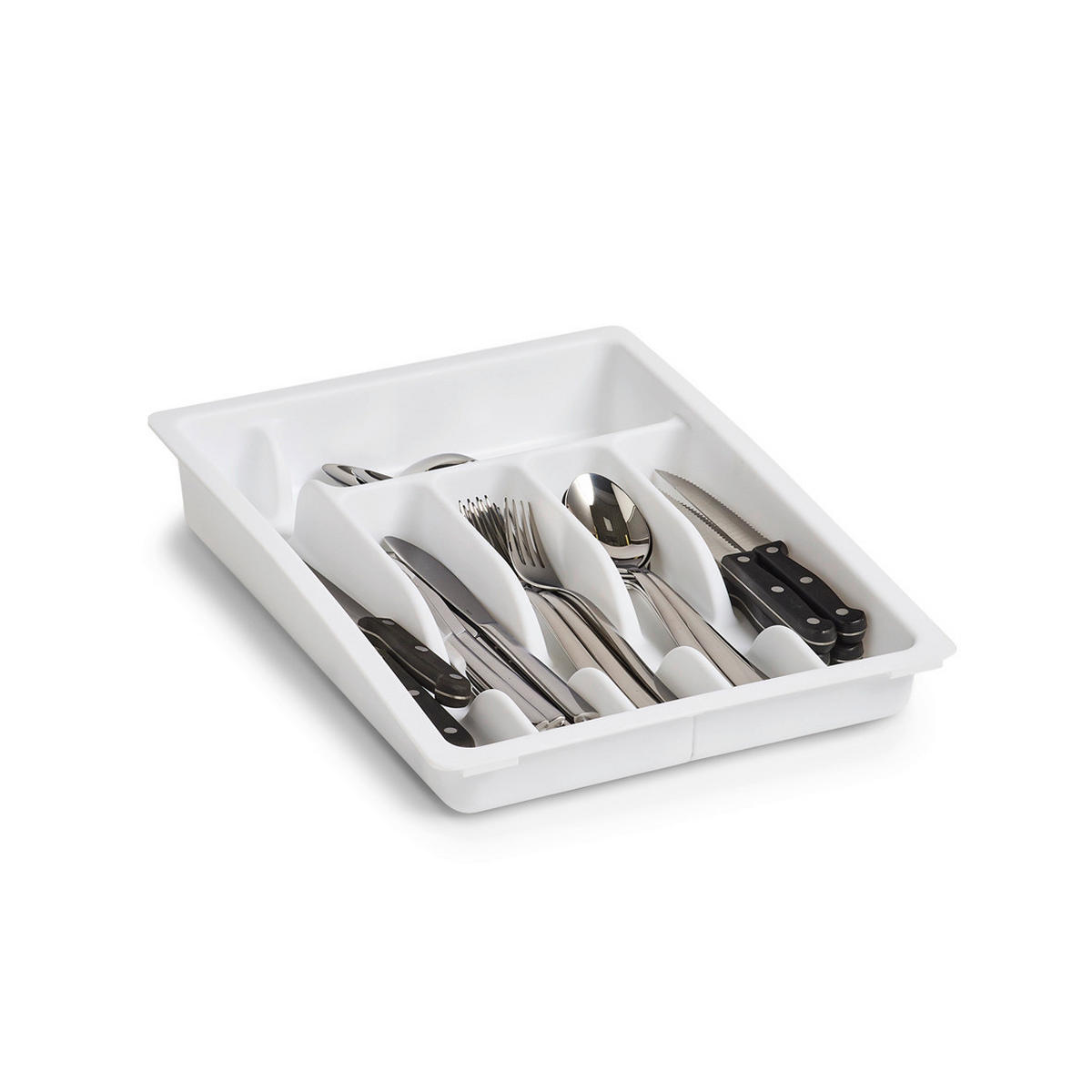 Zeller Besteckkasten ausziehbar weiß B/H/L: ca. 38x7x48 cm Besteckkasten_ausziehbar - weiß (48,00/38,00/7,00cm) - Zeller