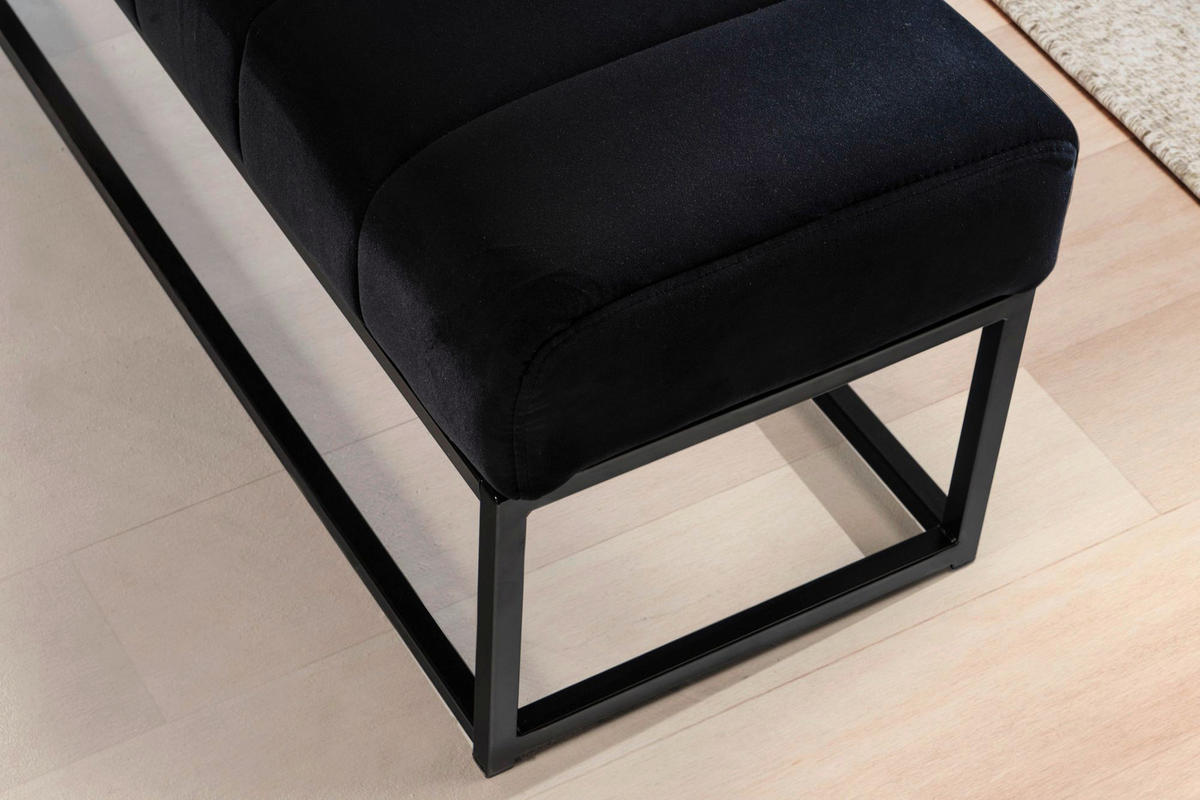 Sitzbank schwarz Polyester B/H/T: ca. 108x40x40 cm Sitzbank - schwarz (108,00/40,00/40,00cm) - Wohnling
