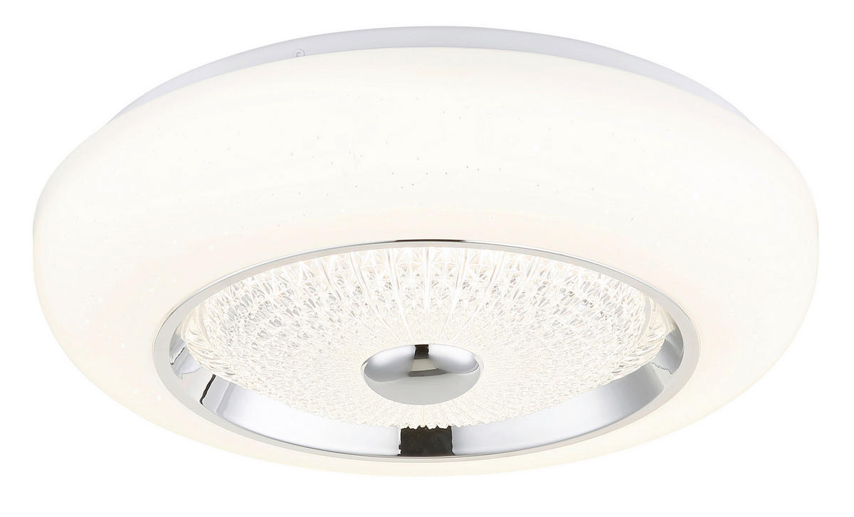 GLOBO Deckenleuchte Opal weiß klar Metall Acryl Kunststoff H/D: ca. 10x38,5 cm 1 Brennstellen GRAHAM - klar/weiß (38,50/10,00cm) - GLOBO