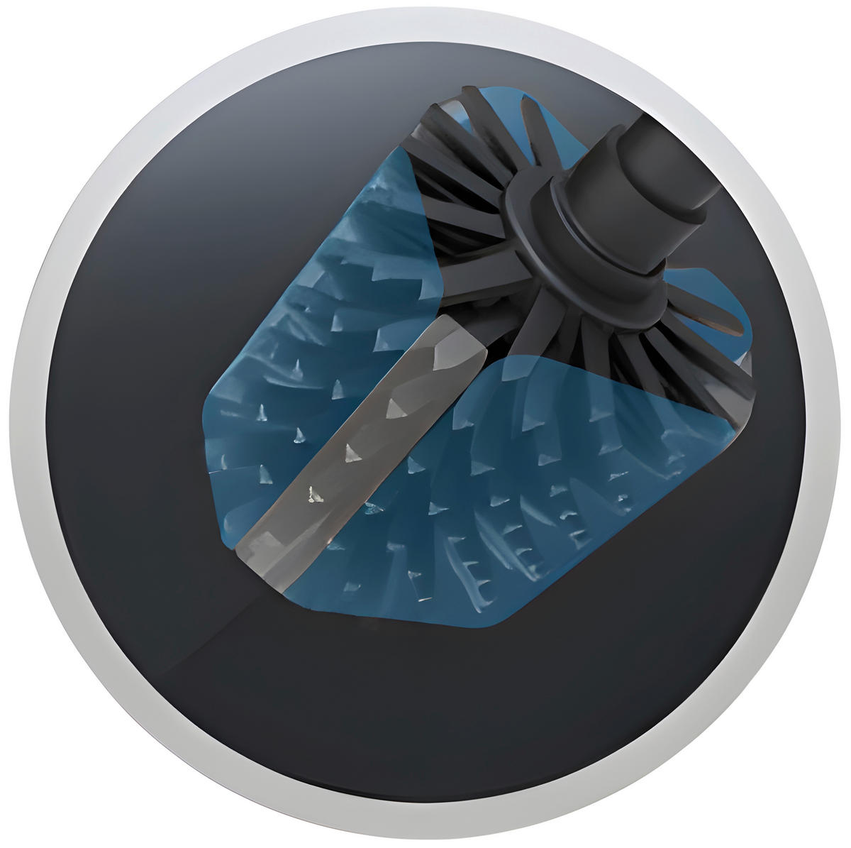 Stand-WC-Garnitur schwarz Edelstahl Stand-WC-Garnitur_3in1 schwarz - schwarz (12,00/68,00/26,00cm)