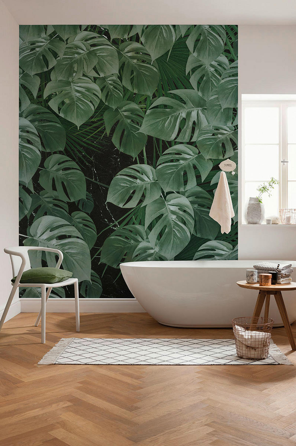 Komar Fototapete Monstera on Marble B/L: ca. 200x250 cm Monstera on Marble - (200,00/250,00cm) - Komar
