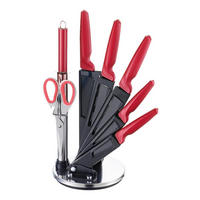 MICHELINO Messerset rot Edelstahl 8 tlg. Messerset_8tlg. - rot/schwarz - MICHELINO