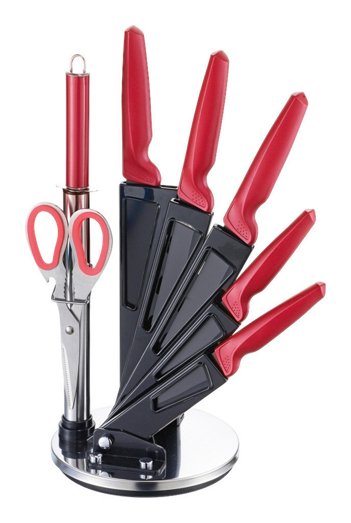 MICHELINO Messerset rot Edelstahl 8 tlg. Messerset_8tlg. - rot/schwarz - MICHELINO