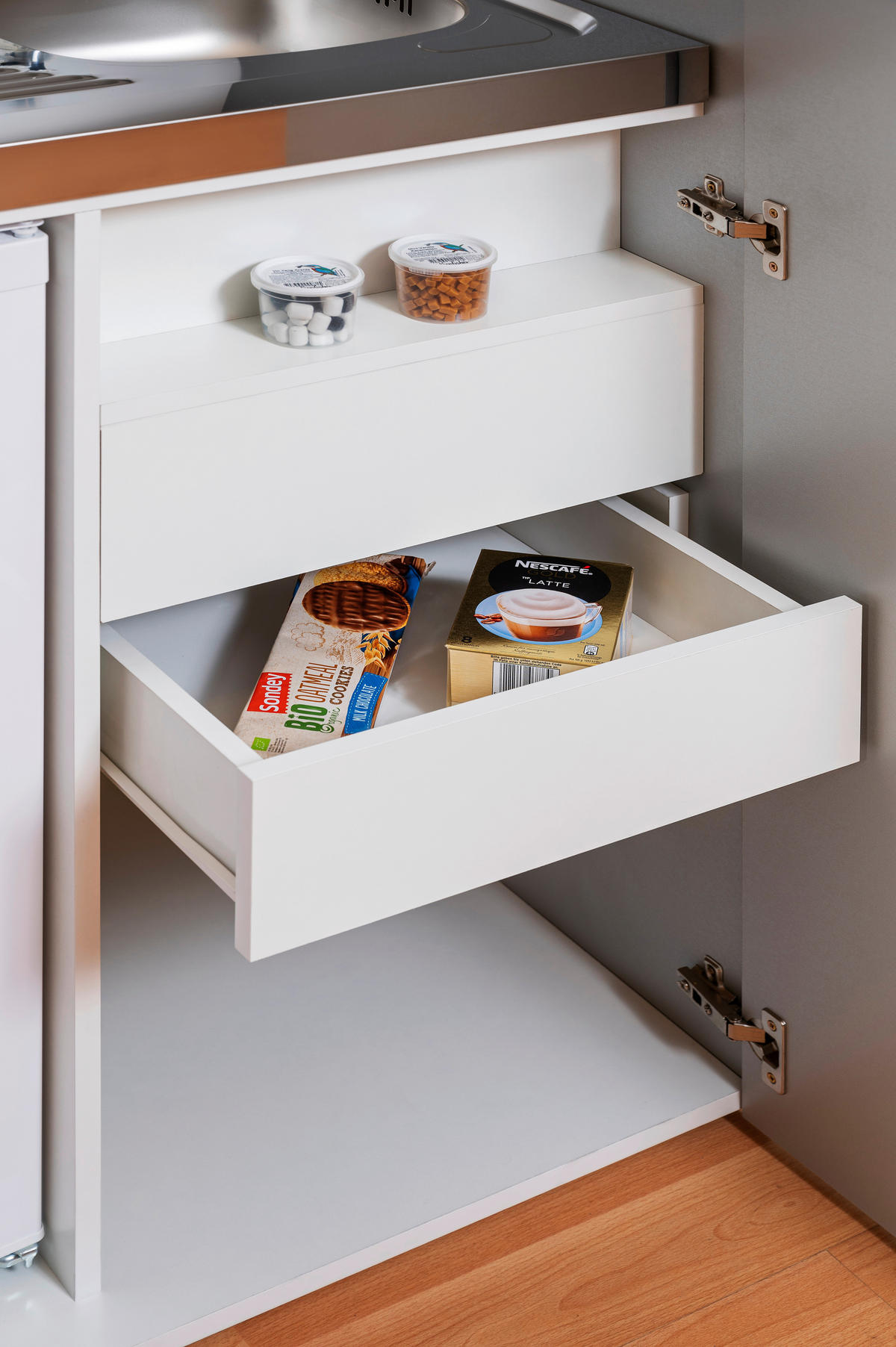 Respekta Schrankküche Economy grau matt B/H/T: ca. 104x193x67 cm Economy - weiß/grau (104,00/193,00/67,00cm) - Respekta