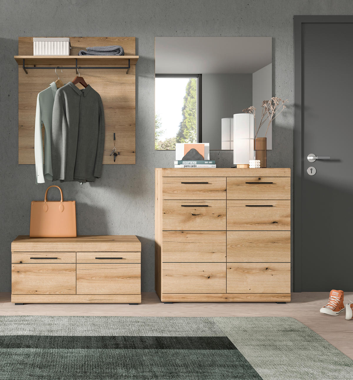 Garderobe SCOUT Evoke Oak Nachbildung B/H/T: ca. 195x197x40 cm SCOUT - (195,00/197,00/40,00cm) - xonox.home