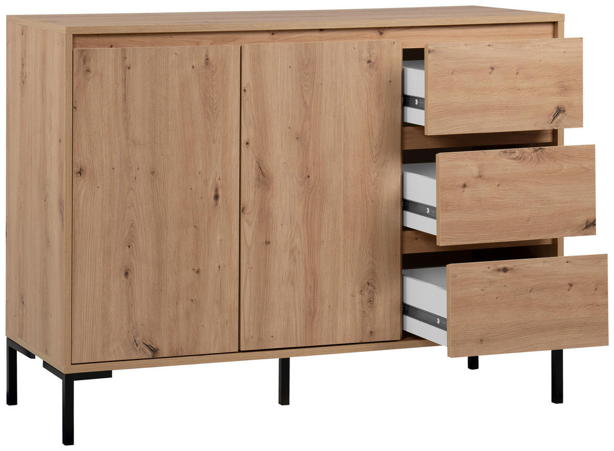 Kommode Korsika Eiche Artisan Nachbildung B/H/T: ca. 120x87x40 cm Korsika - Eiche (120,00/87,00/40,00cm)