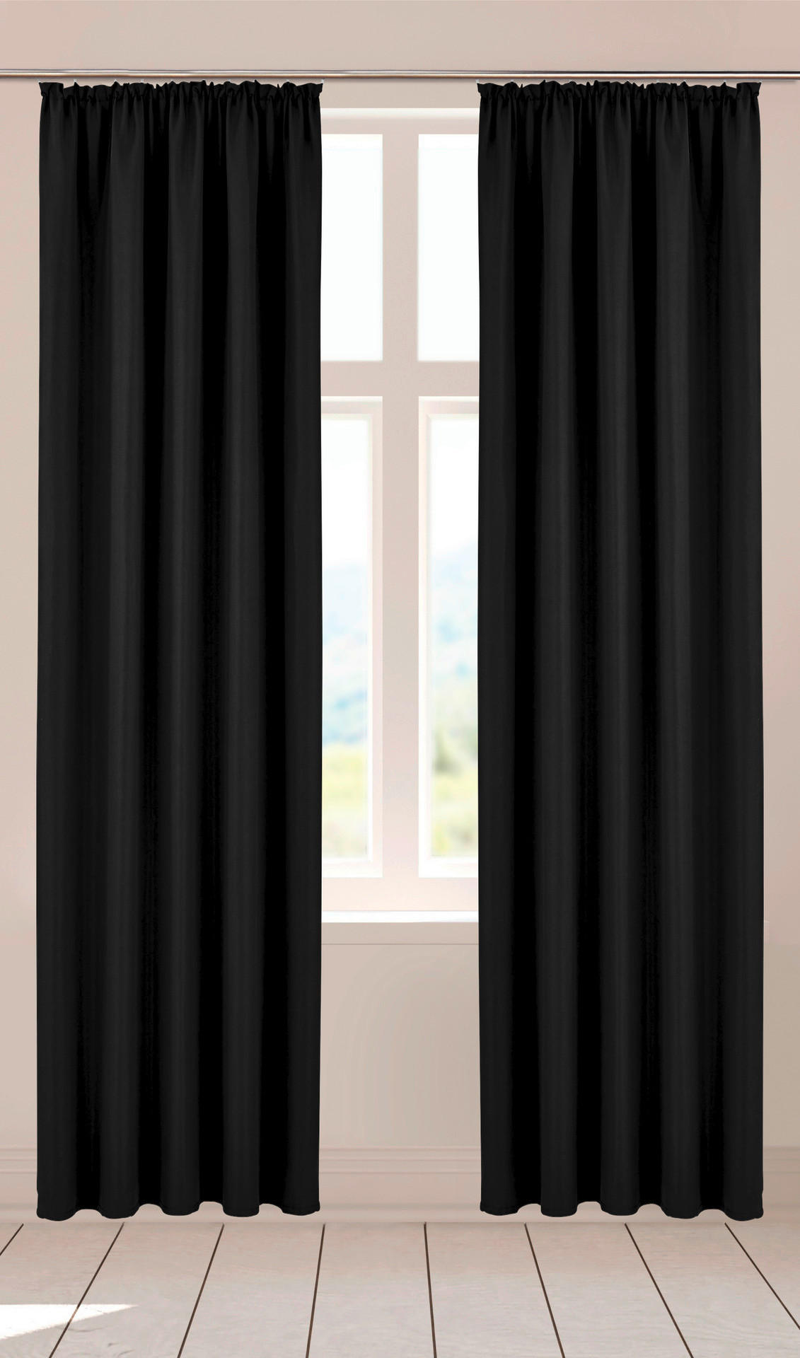 Verdunklungsvorhang Linus schwarz B/L: ca. 140x245 cm Linus - schwarz (140,00/245,00cm)