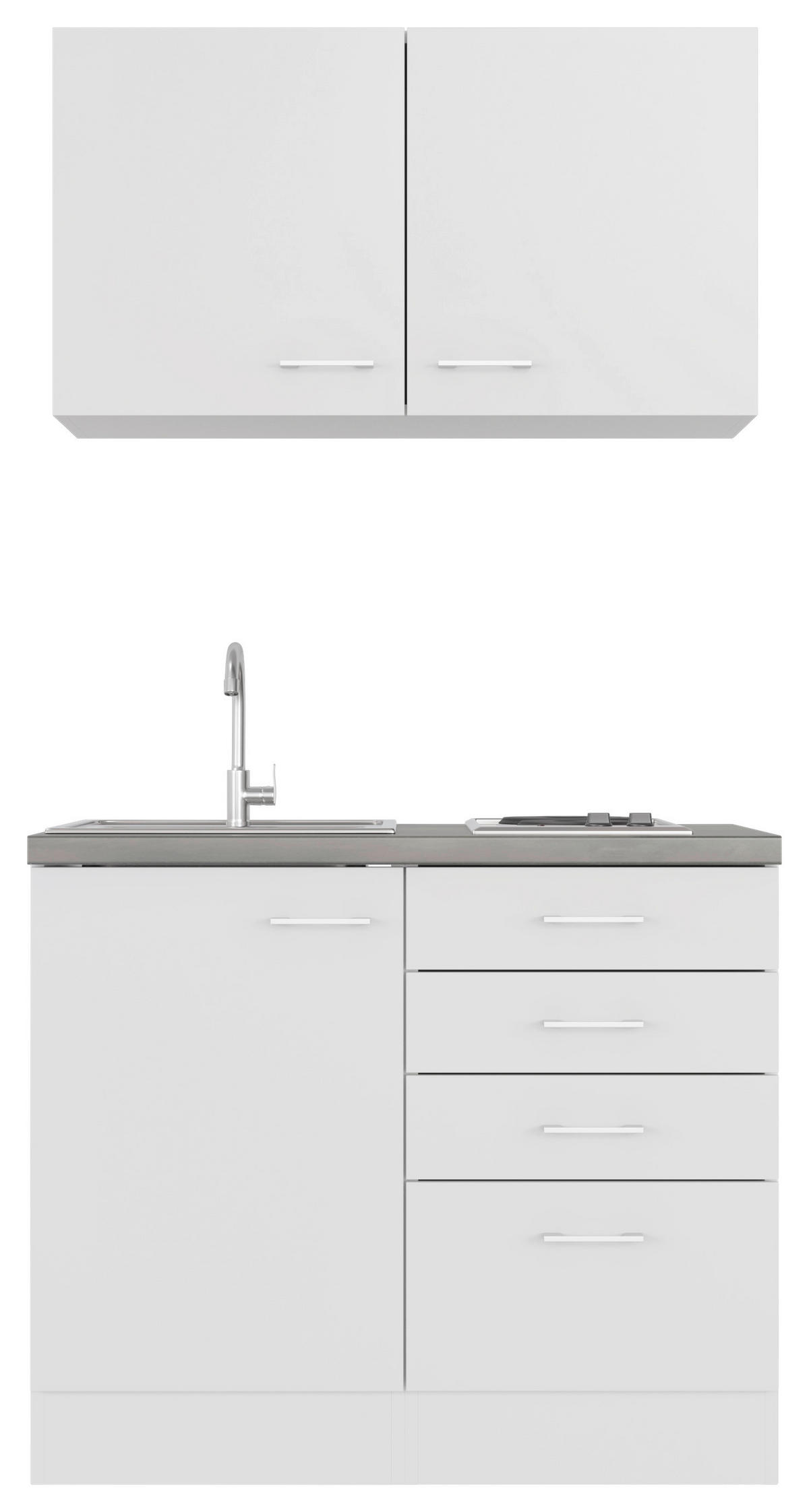 Küchenblock Lucca weiß matt B/H/T: ca. 100x200x60 cm Lucca - Eiche/weiß (100,00/200,00/60,00cm) - Flex-Well