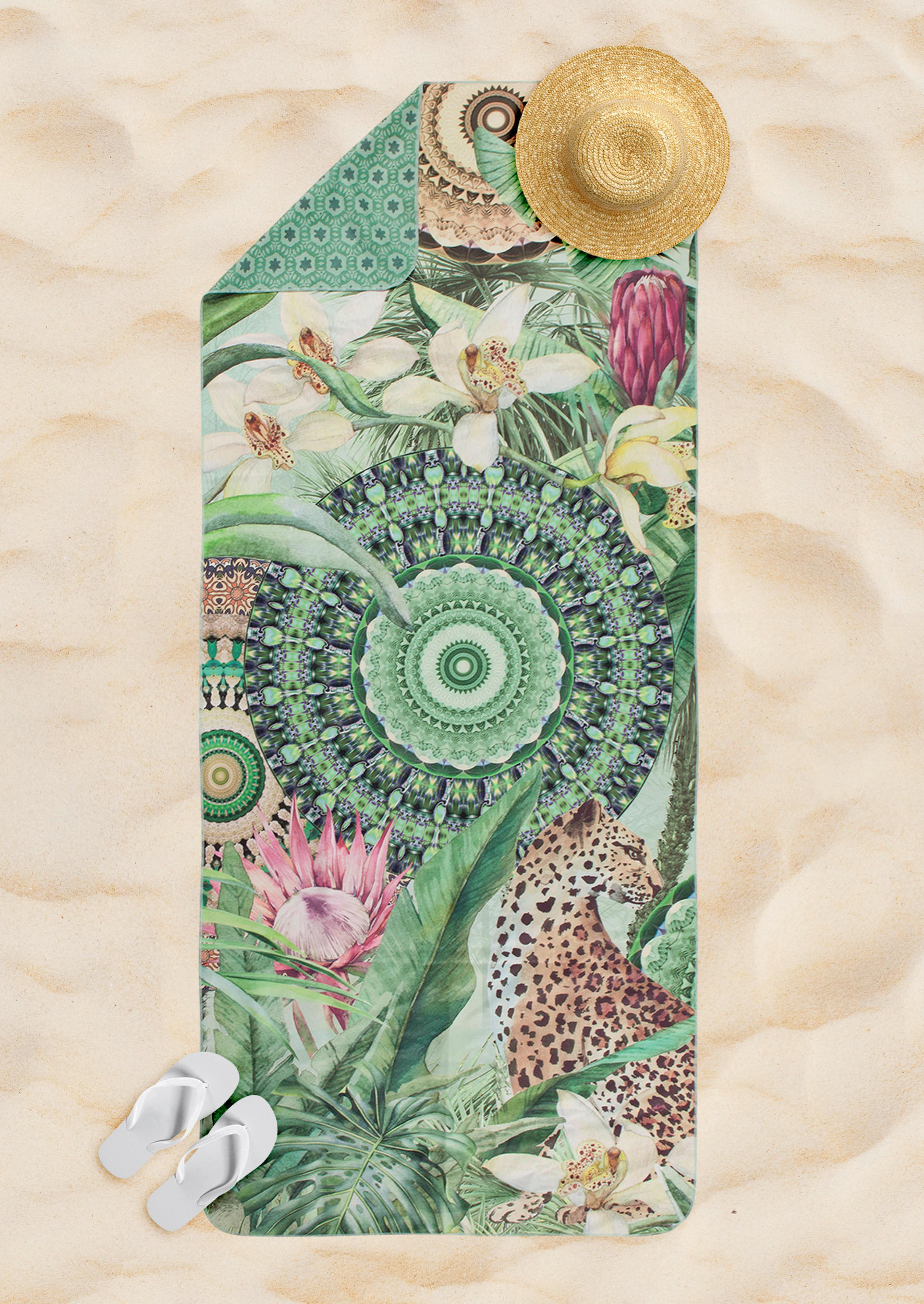 Strandtuch Abhita grün Polyester B/L: ca. 75x180 cm Abhita - grün (75,00/180,00cm) - HIP