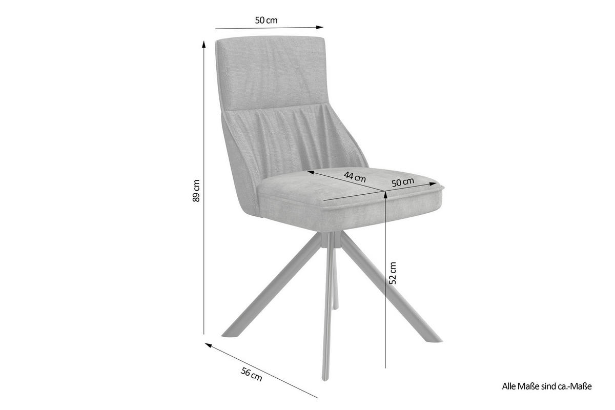 Stuhl CALIFORNIA 2er-Set anthrazit Webstoff B/H/T: ca. 50x89x56 cm CALIFORNIA 2er-Set - schwarz/anthrazit (50,00/89,00/56,00cm) - byLIVING