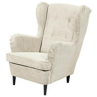 Sessel Oskar creme Velourstoff B/H/T: ca. 78x102x98 cm Oskar - creme/schwarz (78,00/102,00/98,00cm)