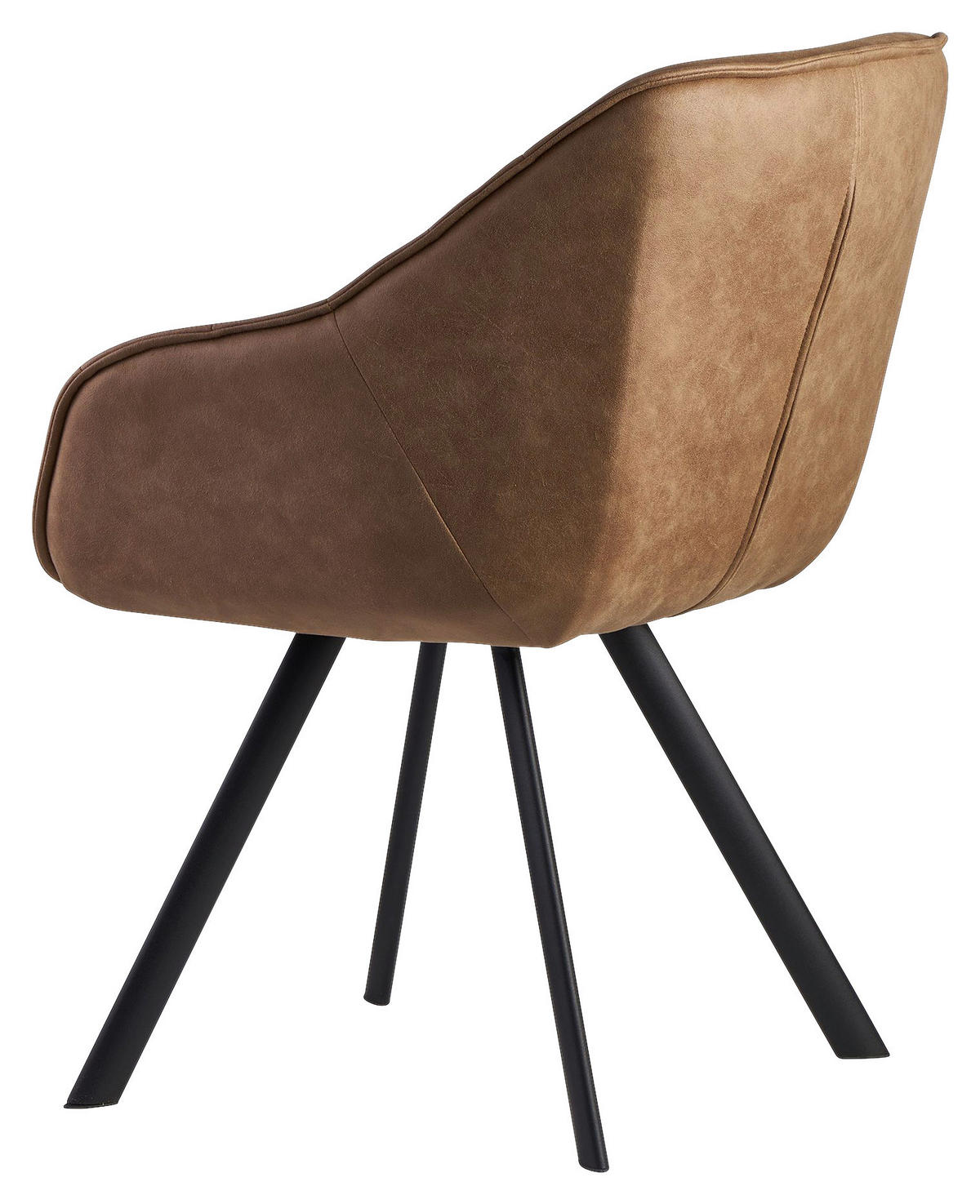 Stuhl braun schwarz Stoff Eisen B/H/T: ca. 60x85x64 cm Esszimmerstuhl - braun/schwarz (60,00/85,00/64,00cm) - Wohnling