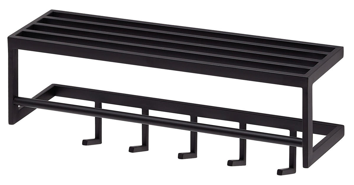 Garderobe B/H/T: ca. 70x20x20 cm Garderobe - schwarz (70,00/20,00/20,00cm) - Wohnling