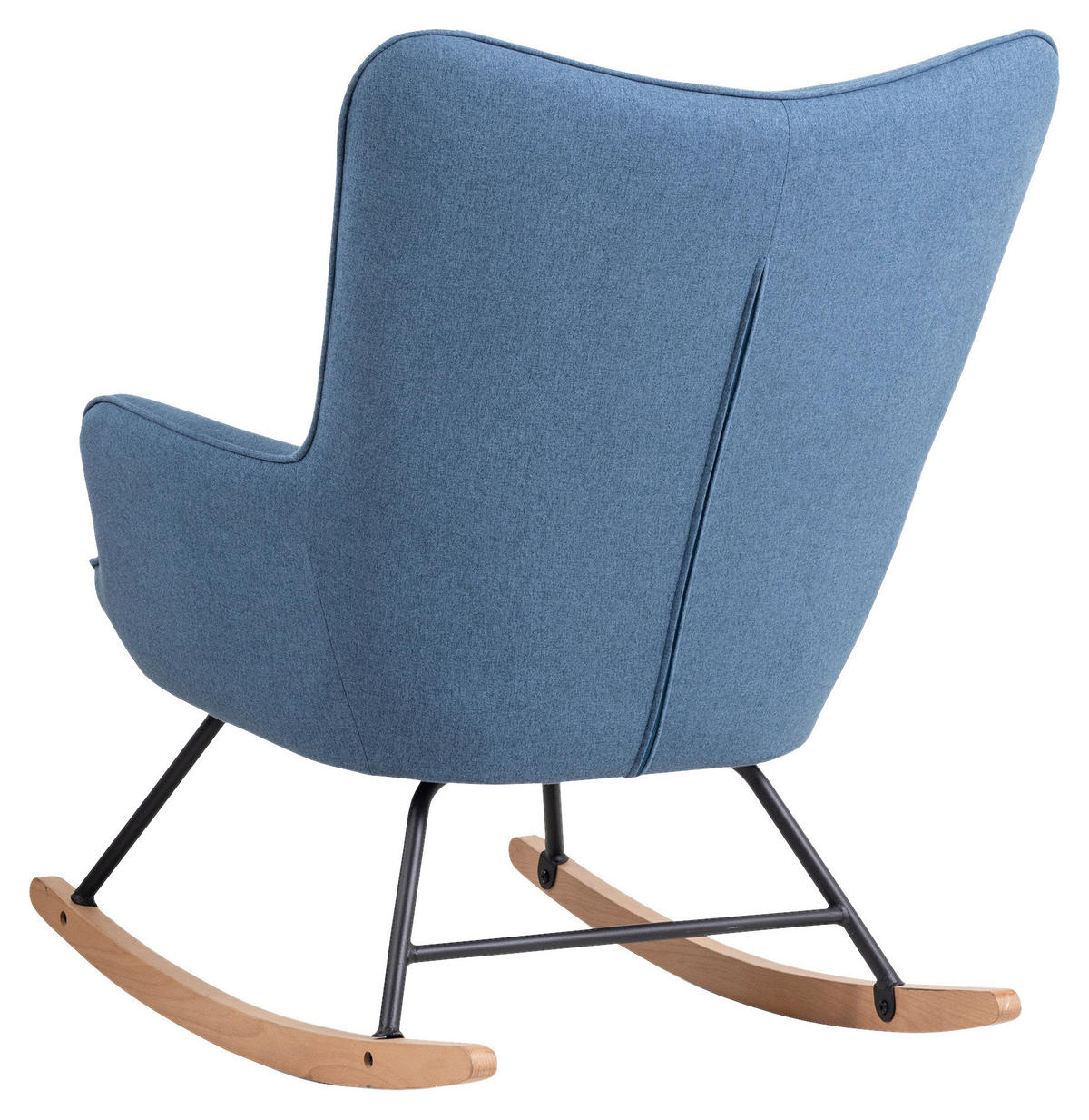 byLIVING Schaukelstuhl RICHIE blau schwarz natur Webstoff Metall Buche B/H/T: ca. 72x92x92 cm RICHIE - blau/natur (72,00/92,00/92,00cm) - byLIVING