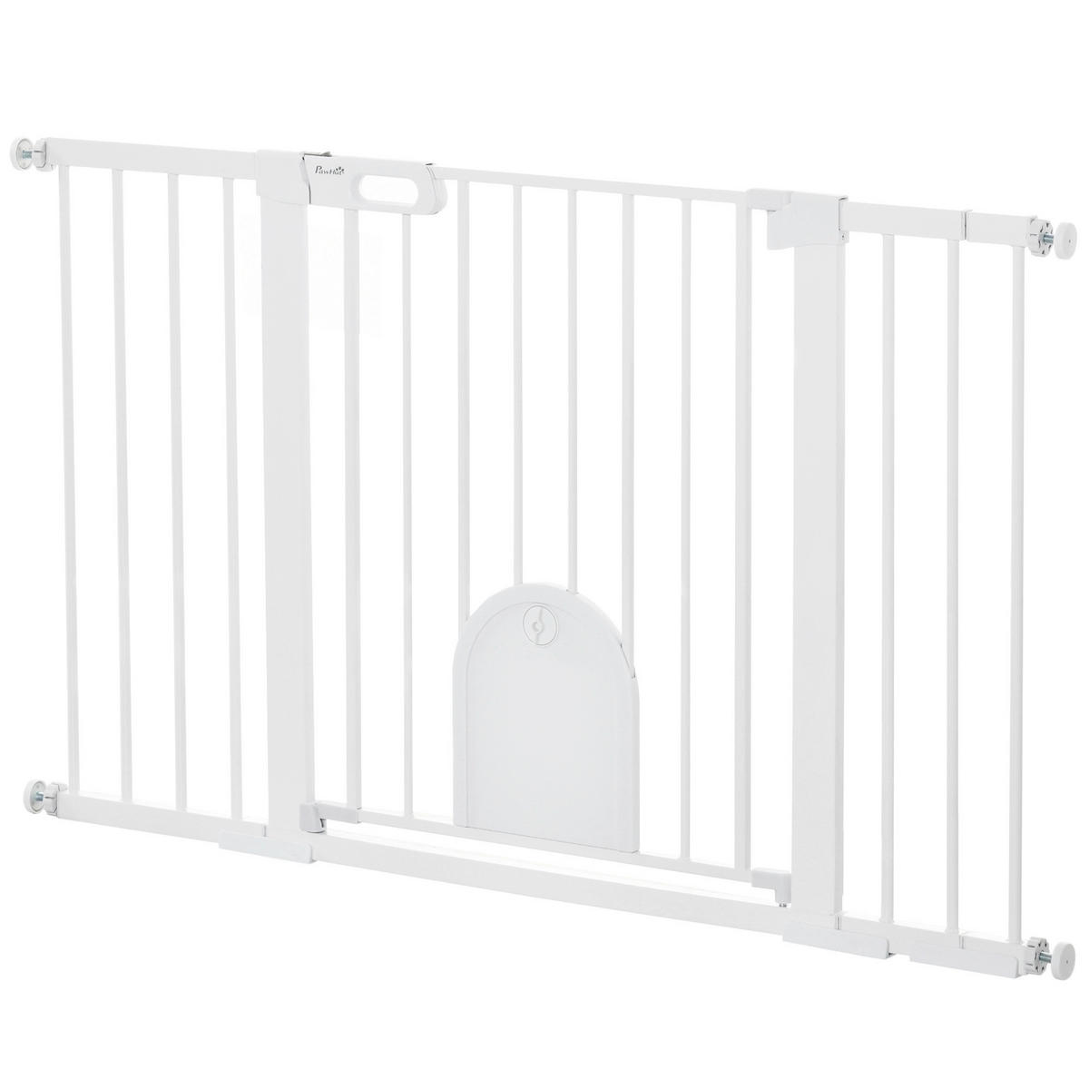 PawHut Türschutzgitter weiß Metall B/H/L: ca. 2x76x131 cm Türschutzgitter - weiß (131,00/2,00/76,00cm) - PawHut