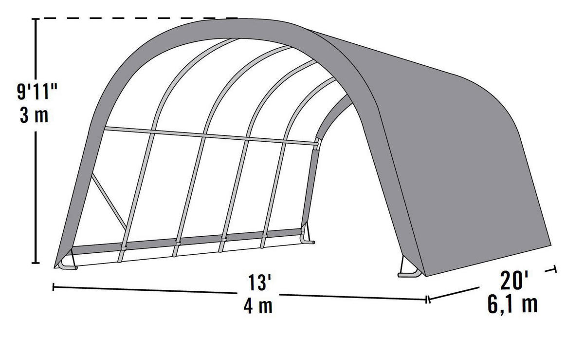 ShelterLogic Weidezelt Run-In-Shed B/H/T: ca. 400x300x610 cm Run-In-Shed - grün (400,00/300,00/610,00cm) - ShelterLogic