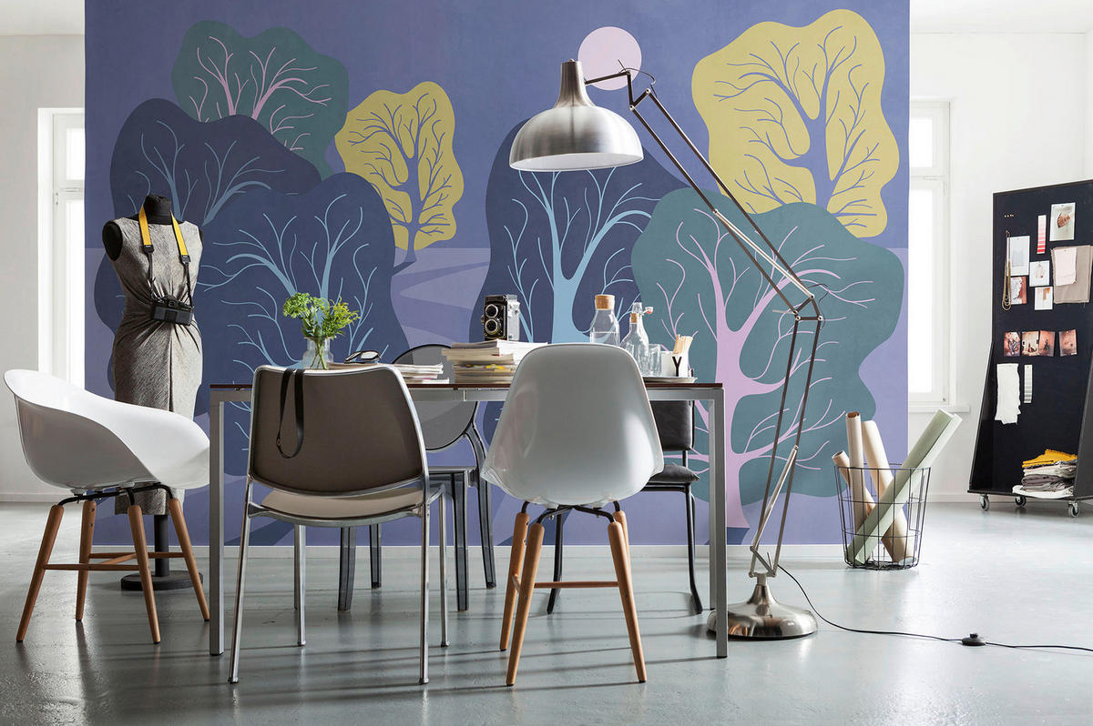 Komar Fototapete Purple Nights B/L: ca. 350x250 cm Purple Nights - (350,00/250,00cm) - Komar