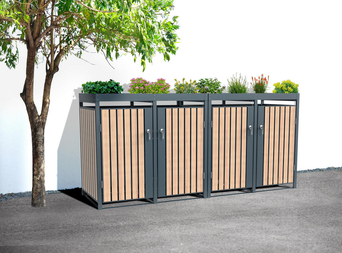 Westmann Mülltonnenbox Planta braun B/H/L: ca. 264x124x84 cm Planta - braun (84,00/264,00/124,00cm) - Westmann