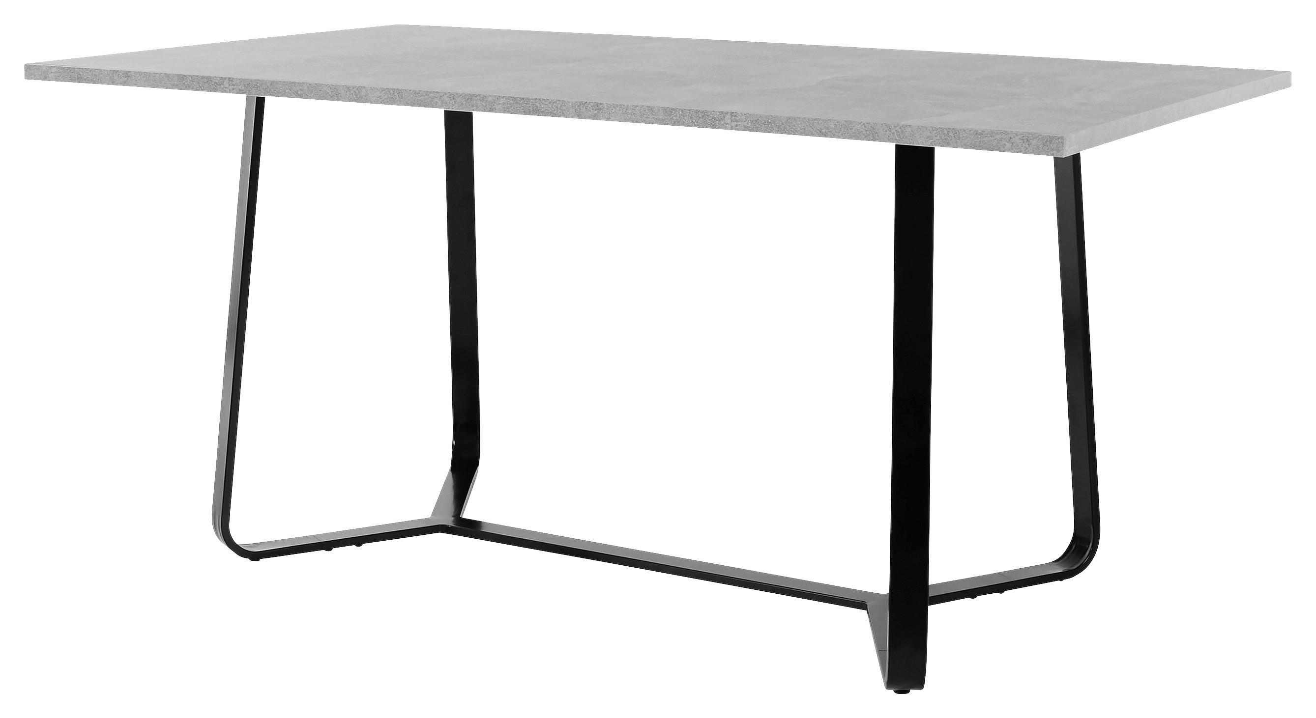 Tisch TALEA Beton Optik schwarz pulverbeschichtet B/H/T: ca. 160x76x90 cm