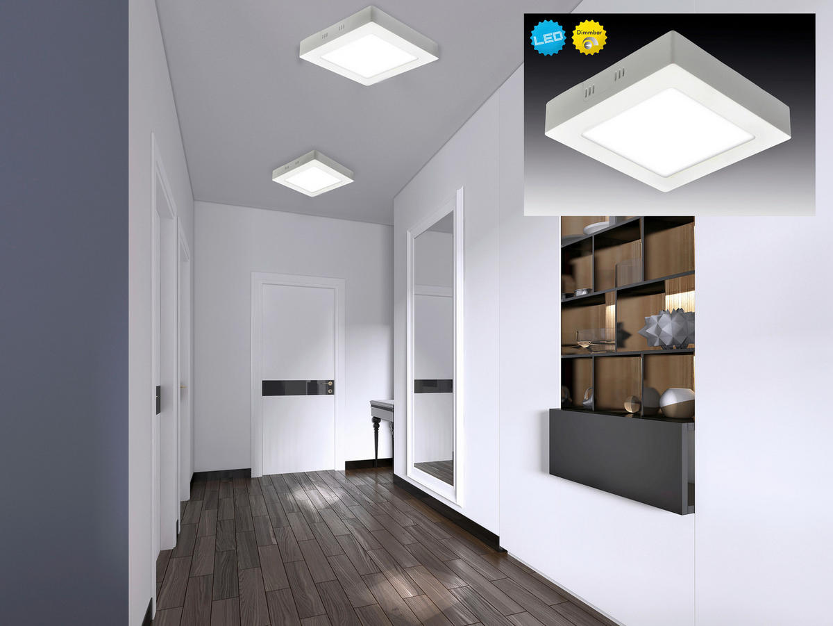 Näve Leuchten LED-Panel 1210926 weiß Metall Kunststoff B/H/T: ca. 17,2x3,5x17,2 cm 1 Brennstellen Dimplex - weiß (17,20/3,50/17,20cm) - Näve Leuchten