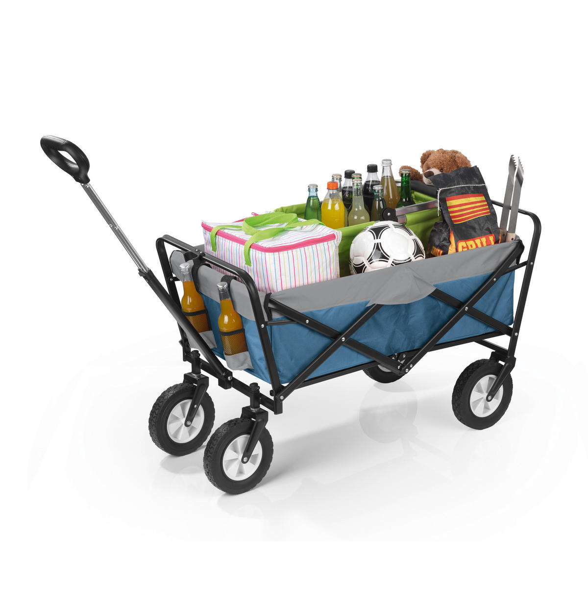 EasyMaxx Bollerwagen blau B/H/T: ca. 50x72x102 cm Bollerwagen_faltbar_EASYmaxx - blau/grau (50,00/72,00/102,00cm) - EasyMaxx