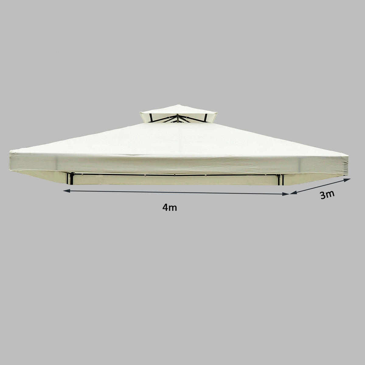 Outsunny Ersatzdach creme Polyester-Mischgewebe B/L: ca. 300x400 cm Ersatzdach - creme (300,00/400,00cm) - Outsunny
