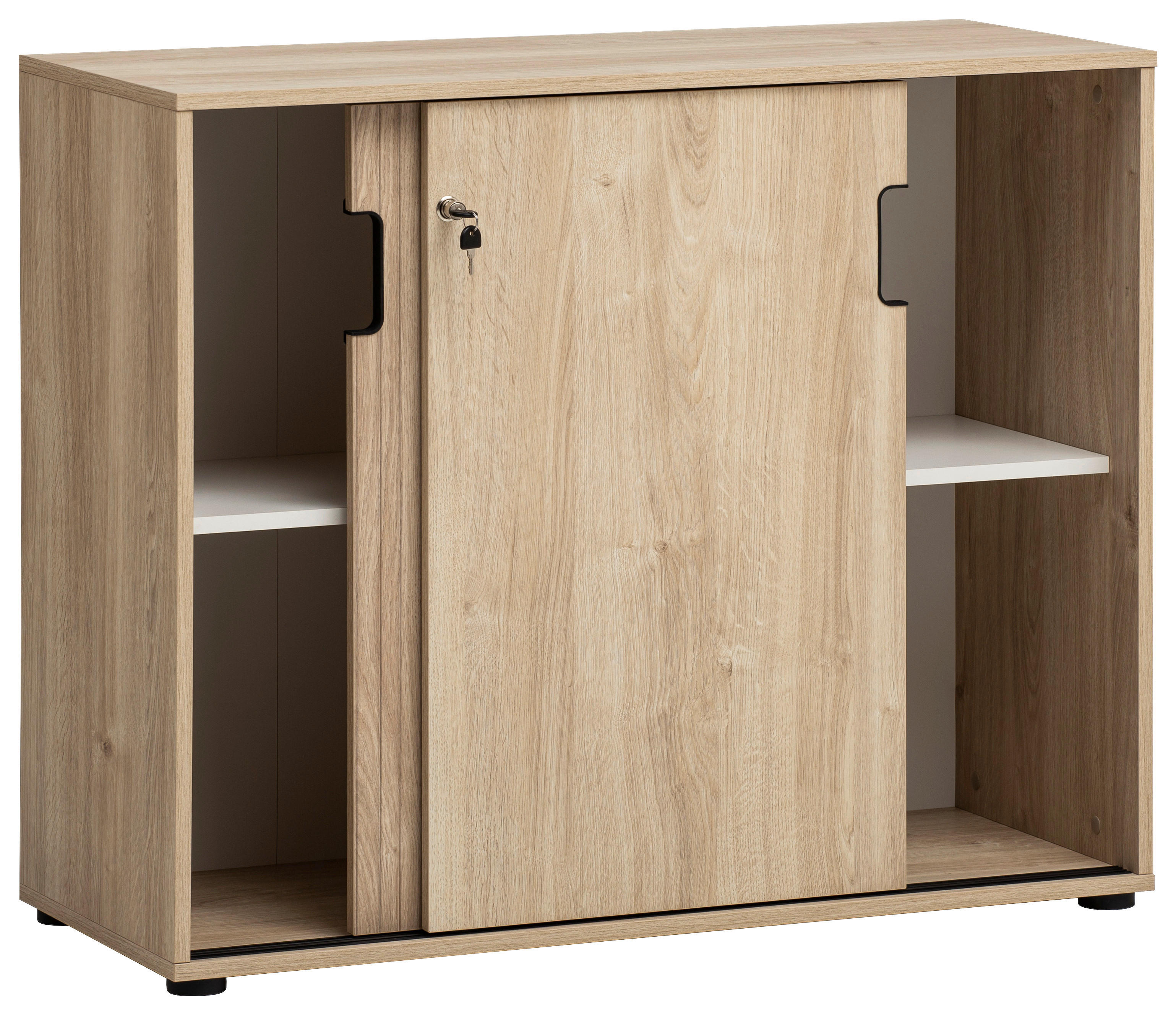 Aktenschrank Emmik weiß matt Eiche Eiche weiß Nachbildung B/H/T: ca. 100,1x83,6x41 cm Emmik - Eiche/weiß (100,10/83,60/41,00cm) - Möbelpartner
