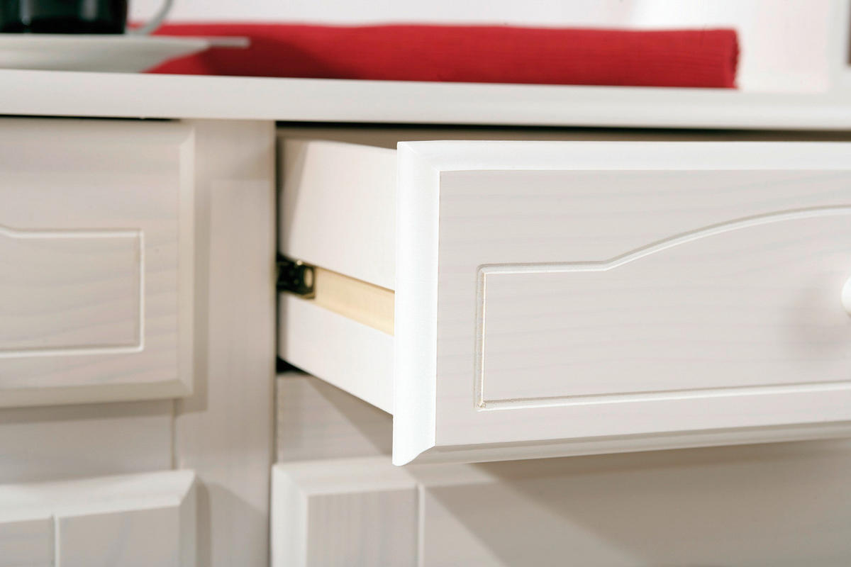 Vitrine Valencia weiß lackiert Kiefer B/H/T: ca. 88x198x43 cm Valencia - weiß (88,00/198,00/43,00cm) - Inter Link