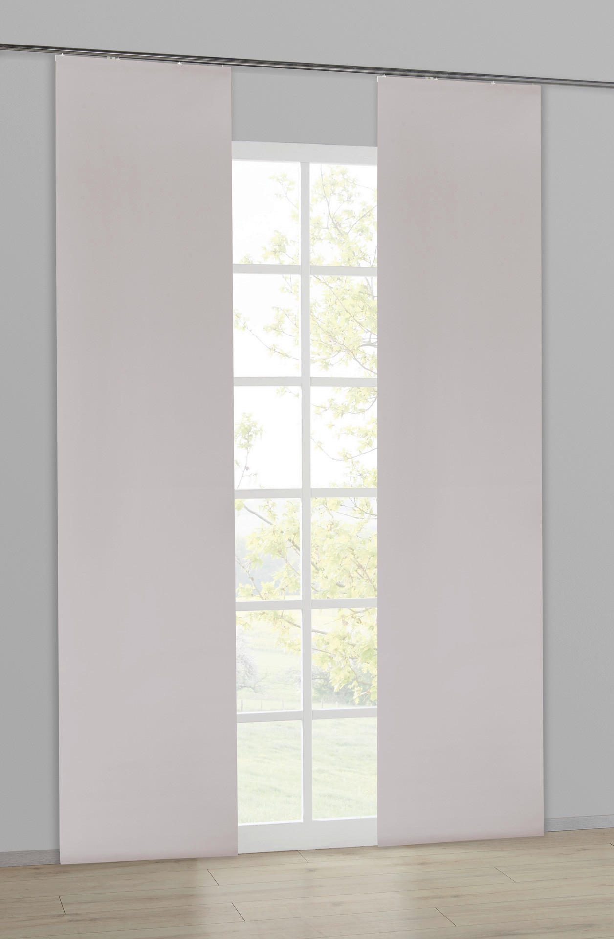 POCOline Schiebevorhang Neapel Silbergrau B/L: ca. 60x245 cm Neapel - Silbergrau (60,00/245,00cm) - POCOline