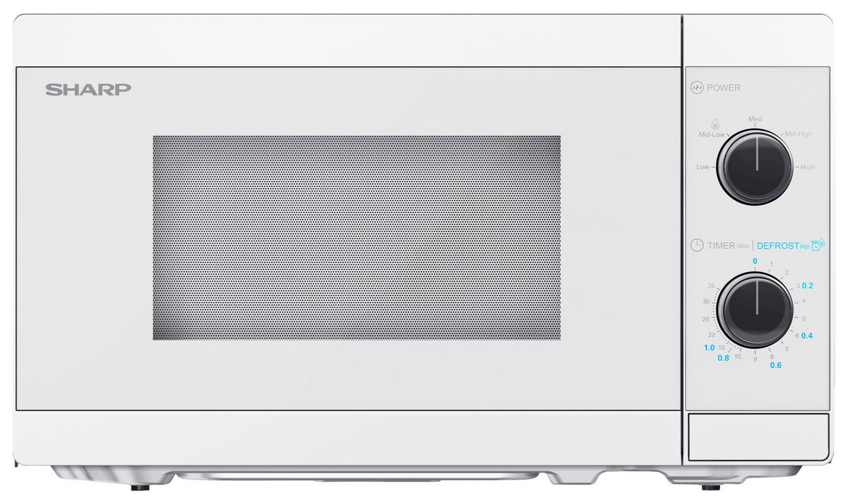 Sharp Mikrowelle weiß Stahl B/H/T: ca. 44x25,8x34,4 cm Mikrowelle YC-MS01E-C Sharp - weiß (44,00/25,80/34,40cm) - Sharp