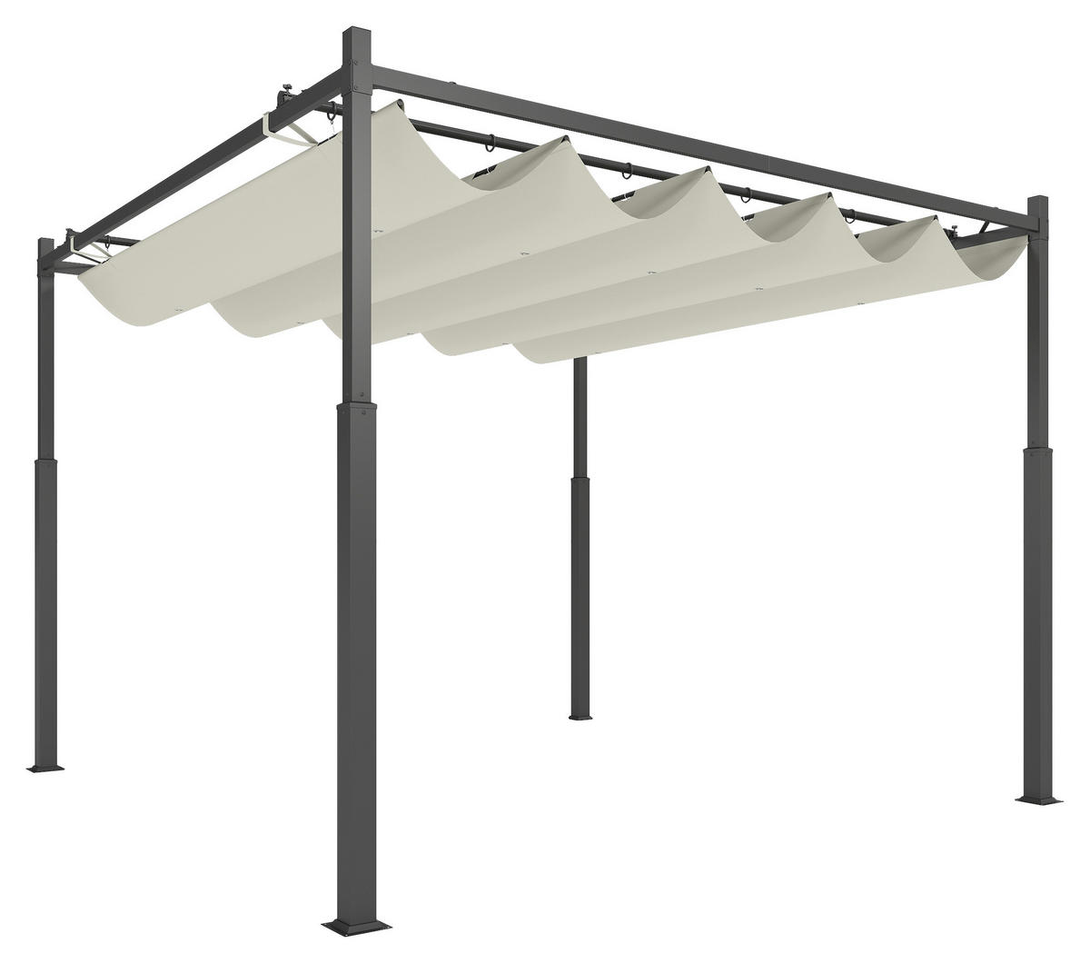 Outsunny Pergola cremeweiß Metall B/H/L: ca. 298x230x298 cm Pergola - cremeweiß (298,00/298,00/230,00cm) - Outsunny
