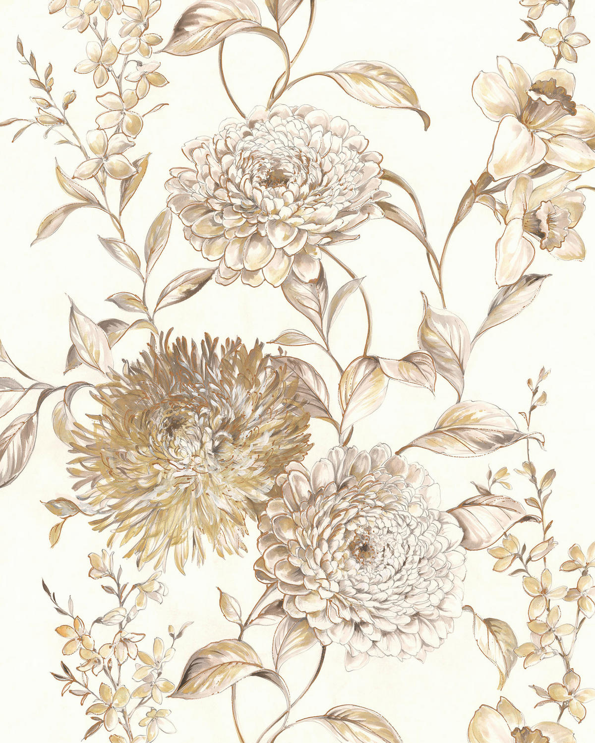 Komar Fototapete Vintage Chrysanthemum B/L: ca. 200x250 cm Vintage Chrysanthemum - (200,00/250,00cm) - Komar