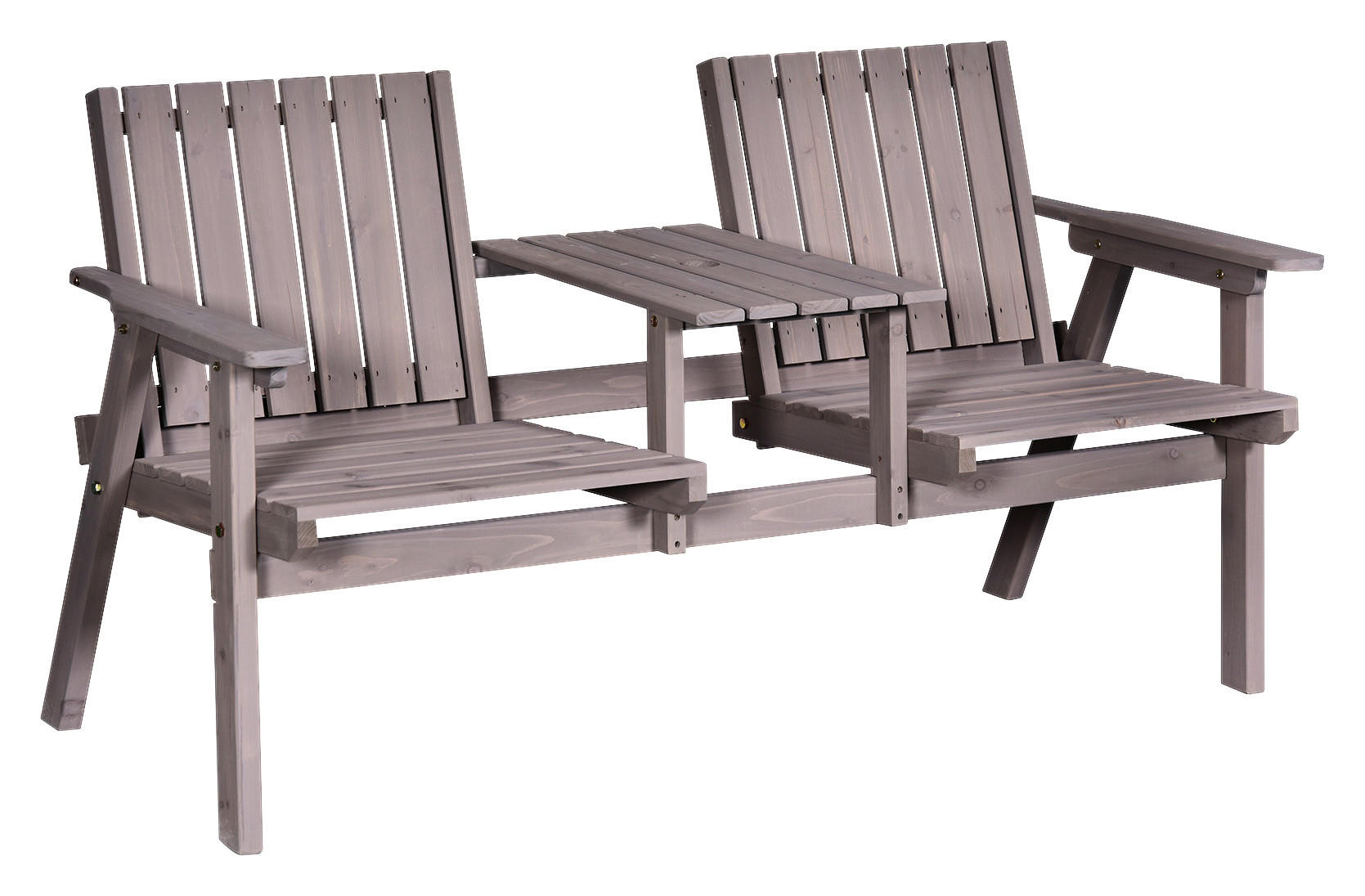 Outsunny Gartenbank grau Holz B/H/T/L: ca. 70x83x70x152 cm Gartenbank - grau (152,00/70,00/83,00cm) - Outsunny