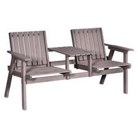 Outsunny Gartenbank grau Holz B/H/T/L: ca. 70x83x70x152 cm Gartenbank - grau (152,00/70,00/83,00cm) - Outsunny