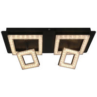 Deckenleuchte schwarz Metall Acryl B/H/L: ca. 19x8x44 cm LED-Deckenspot_4flg.Timo - schwarz (44,00/19,00/8,00cm)