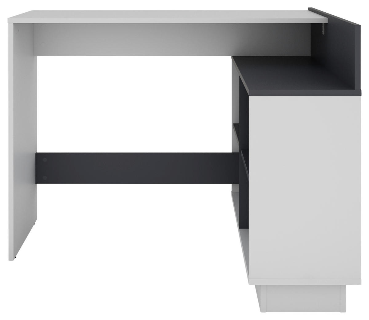 Eckschreibtisch BERNI weiß Graphit B/H/T: ca. 102x77,5x80 cm BERNI - weiß/Graphit (102,00/77,50/80,00cm) - byLIVING