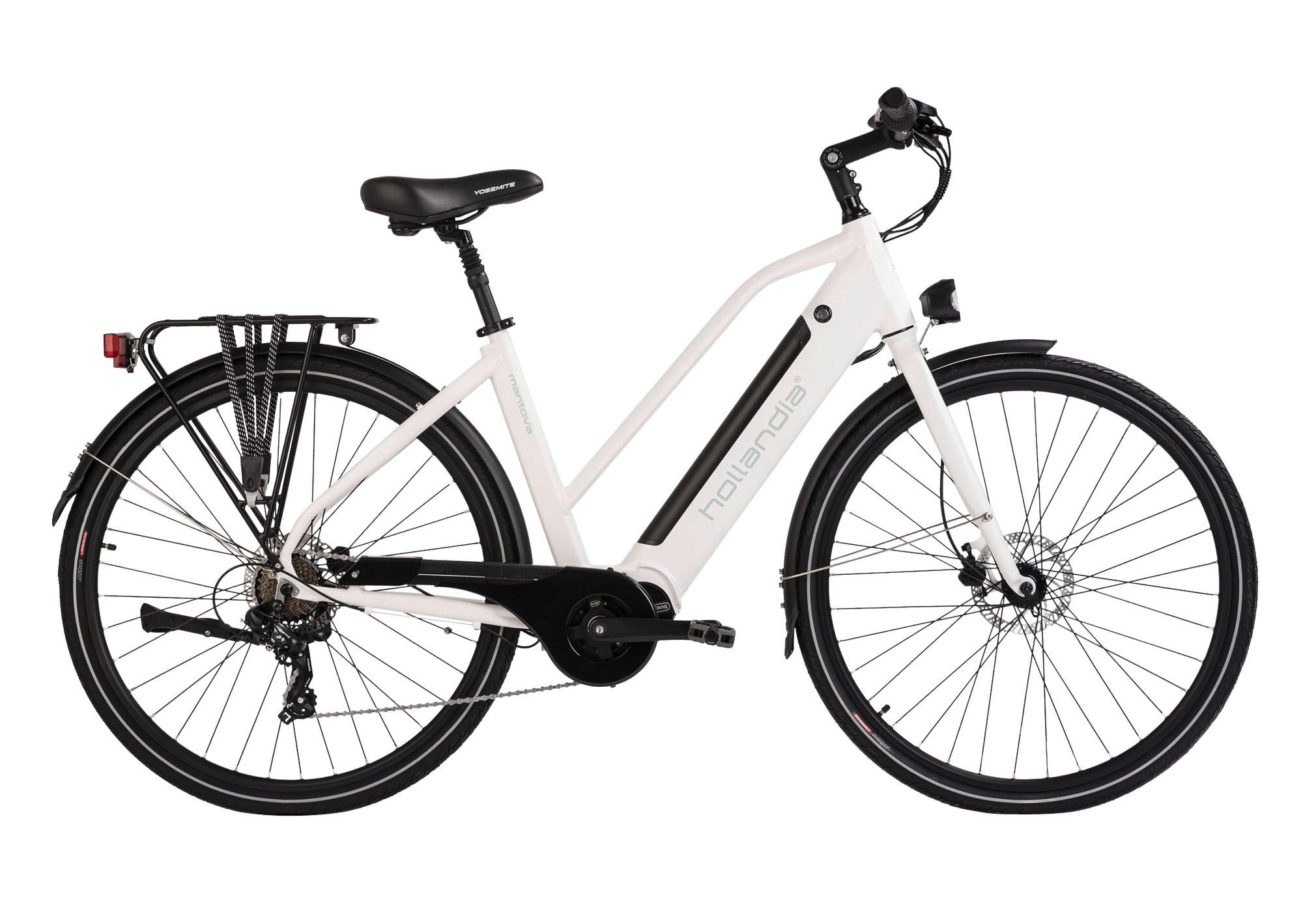 Hollandia Alu E-Cityrad Mantova Mantova 28'' 28 Zoll Rahmenhöhe 49 cm 7 Gänge weiß weiß ca. 250 W ca. 36 V ca. 28 Zoll