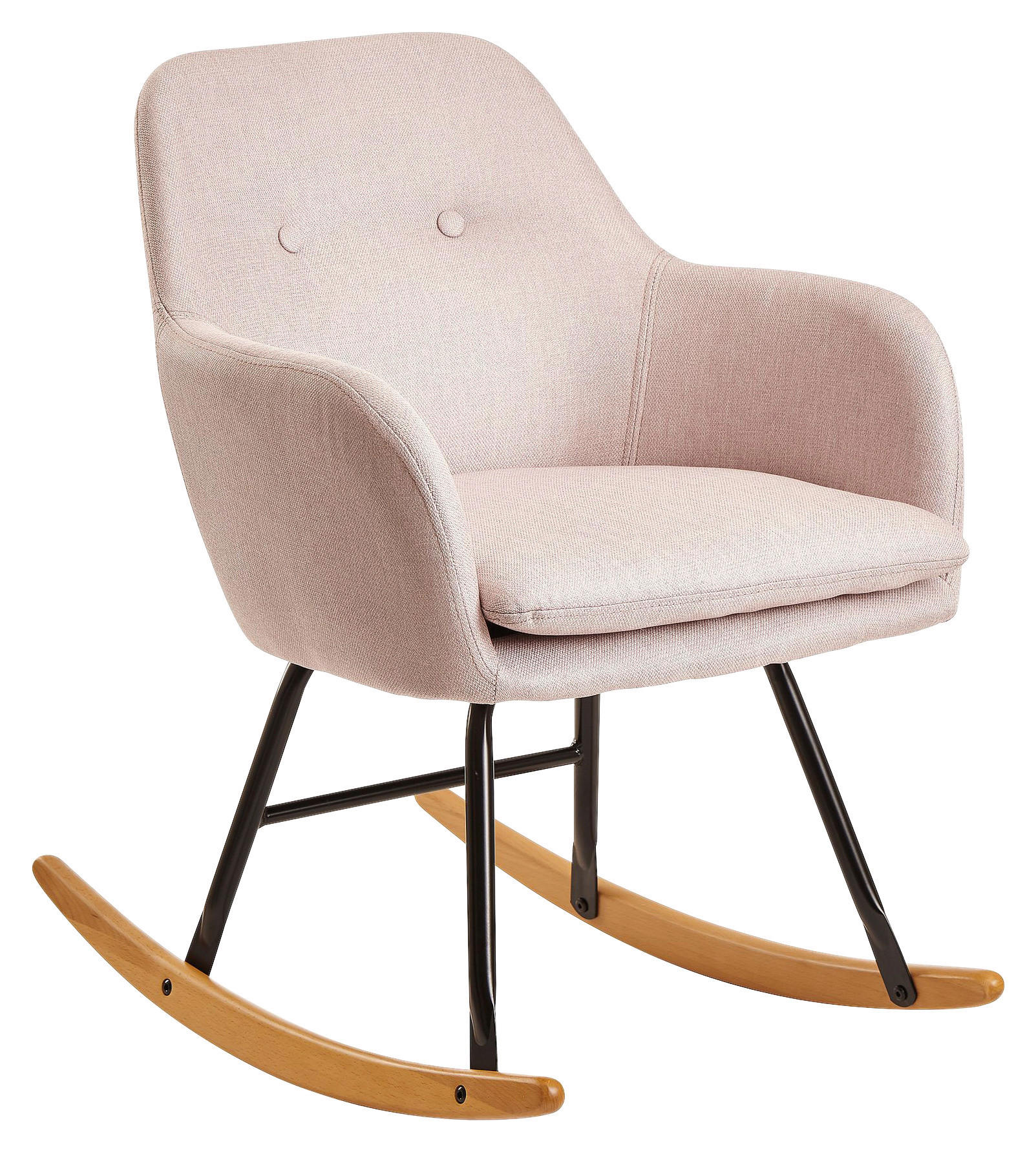 Stuhl rosa schwarz lackiert natur Stoff Eisen Echtholz B/H/T: ca. 71x76x70 cm