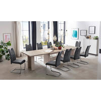 Essgruppe Lia II Eiche anthrazit Microfaser B/H/T: ca. 320x76x90 cm Lia II - Eiche/anthrazit (320,00/76,00/90,00cm) - Hela