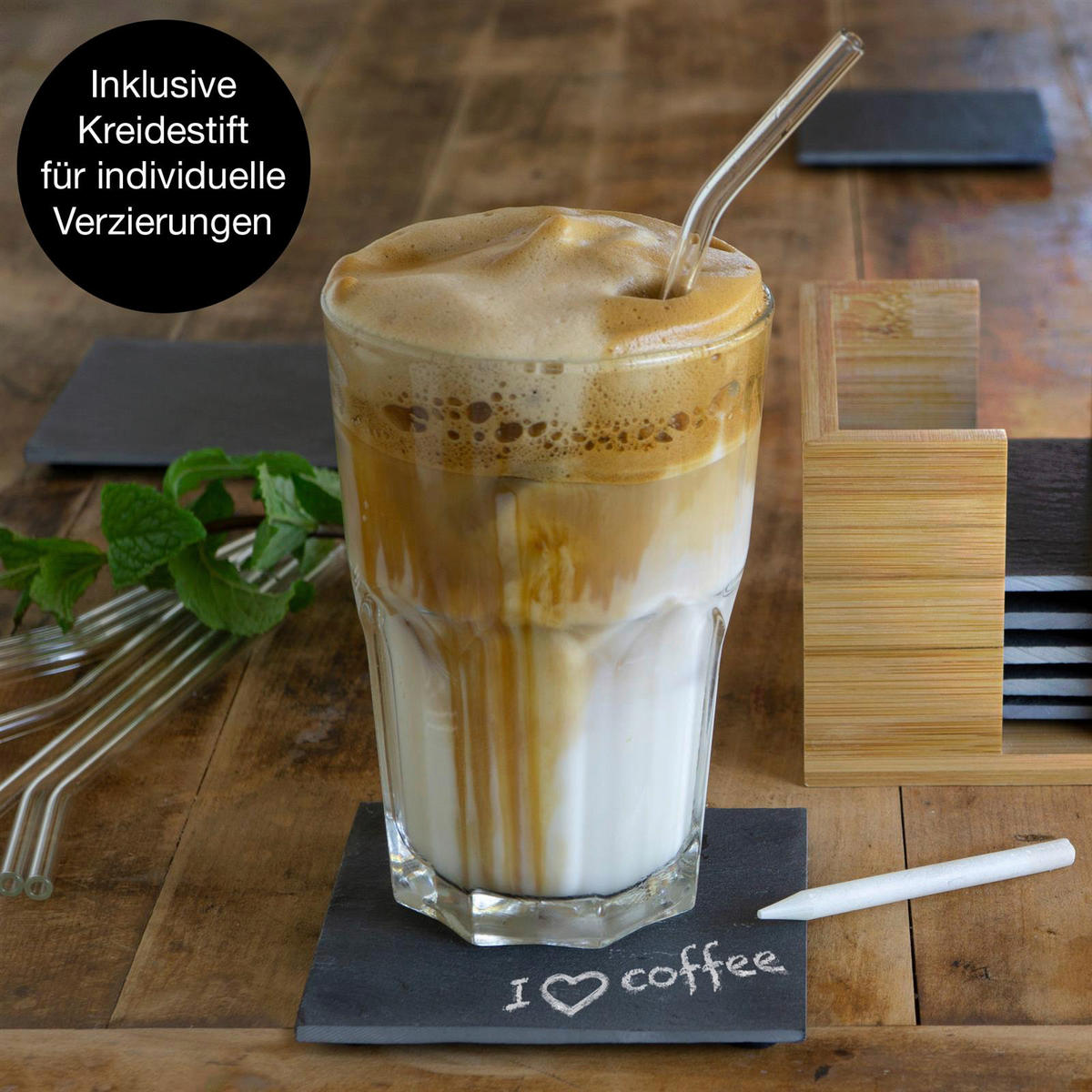 Moritz & Moritz Untersetzerset multicolor Schiefer Untersetzerset_19tlg. - multicolor - Moritz & Moritz