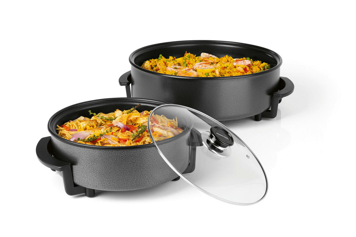 GOURMETmaxx Elektrische Party-Pfanne schwarz Edelstahl B/H/L: ca. 14,5x36x34,5 cm Elektrische_Party-Pfanne - schwarz (34,50/14,50/36,00cm) - GOURMETmaxx