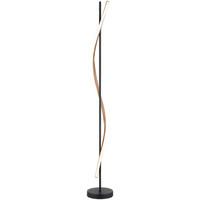 GLOBO LED-Stehleuchte mattschwarz dunkelbraun Opal Metall PVC Kunststoff H/D: ca. 150,7x20 cm 1 Brennstellen WATKINS - dunkelbraun/Opal (20,00/150,70cm) - GLOBO