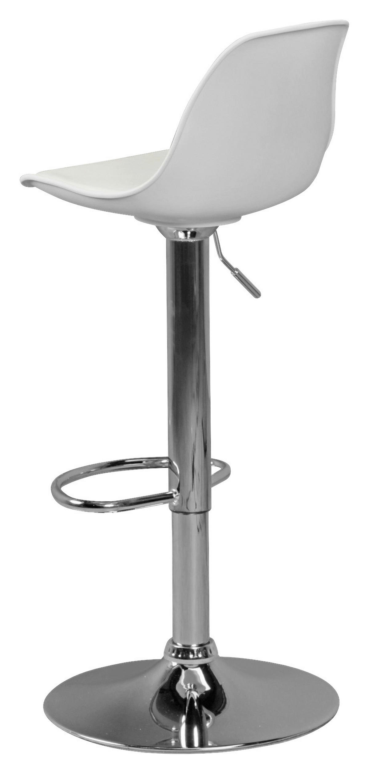 Barhocker weiß Chrom Kunstleder Metall B/H/T: ca. 40x104x40 cm Barhocker - weiß/Chrom (40,00/104,00/40,00cm) - Amstyle
