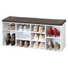 Kesper Schuhschrank mit Sitzkissen weiß Spanplatte B/H/L: ca. 29,5x48x103,5 cm Schuhschrank_mit_Sitzkissen - braun/weiß (103,50/29,50/48,00cm) - Kesper