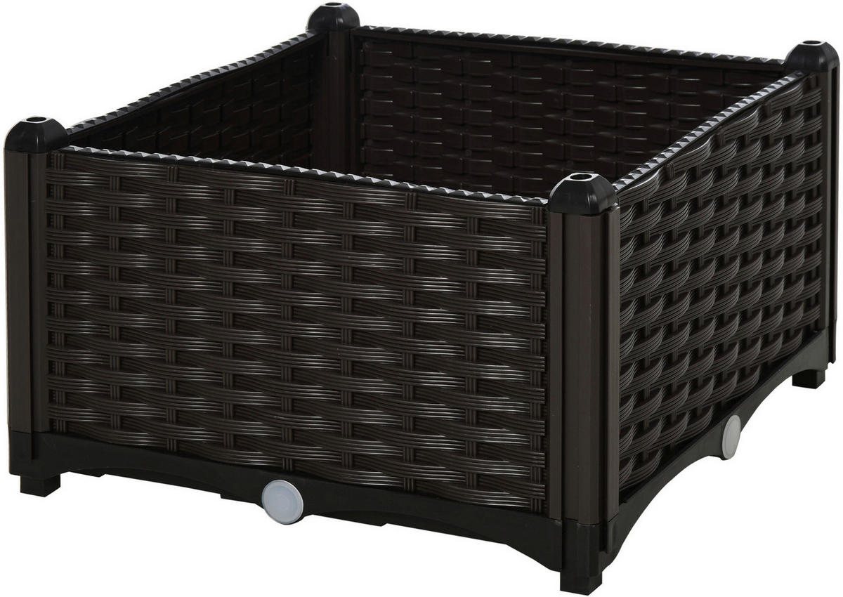 Outsunny Hochbeet B/H/L: ca. 40x44x40 cm 2-teiliges Hochbeet 845-290V01 - dunkelbraun (40,00/40,00/44,00cm) - Outsunny