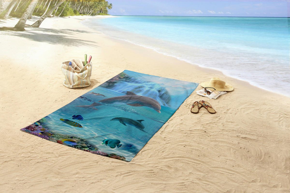 Strandtuch Will blau Polyester B/L: ca. 75x150 cm Will - blau (75,00/150,00cm) - Good Morning