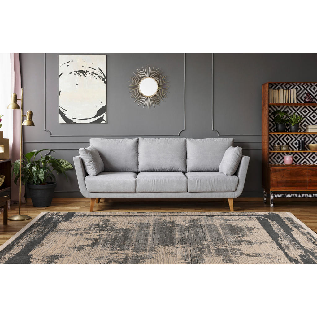 Thumbnail - Kayoom Kurzflorteppich Adela 225 grau B/H/L: ca. 80x1,3x150 cm