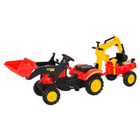 HOMCOM Kinder-Tretbagger B/H/L: ca. 42x59x179 cm Kinder-Tretbagger - rot (179,00/42,00/59,00cm) - HOMCOM