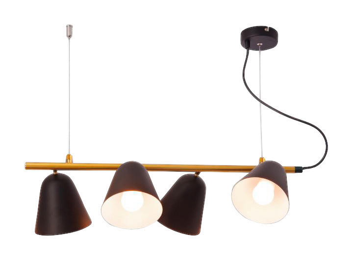 Näve Leuchten Pendelleuchte NV6137422 schwarz gold Metall Eisen B/H/L: ca. 13x126x61 cm E14 4 Brennstellen Triton - gold/schwarz (61,00/13,00/126,00cm) - Näve Leuchten